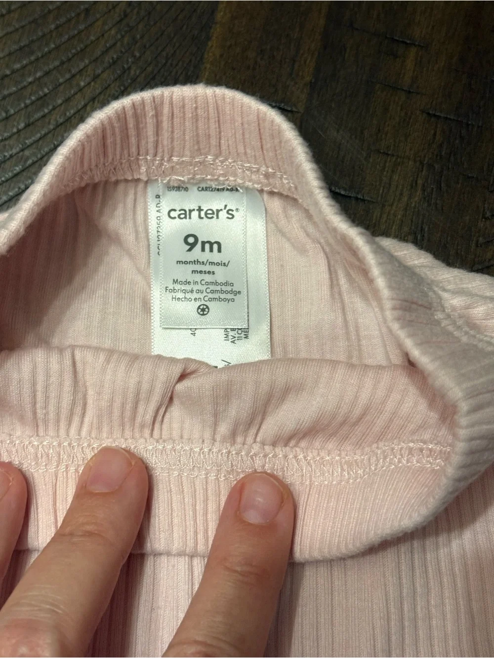 Carter's Pink Ribbed Pants & White Polar Animal Print Leggings Set